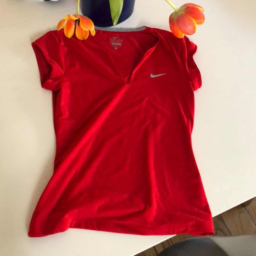 Red Nike workout top